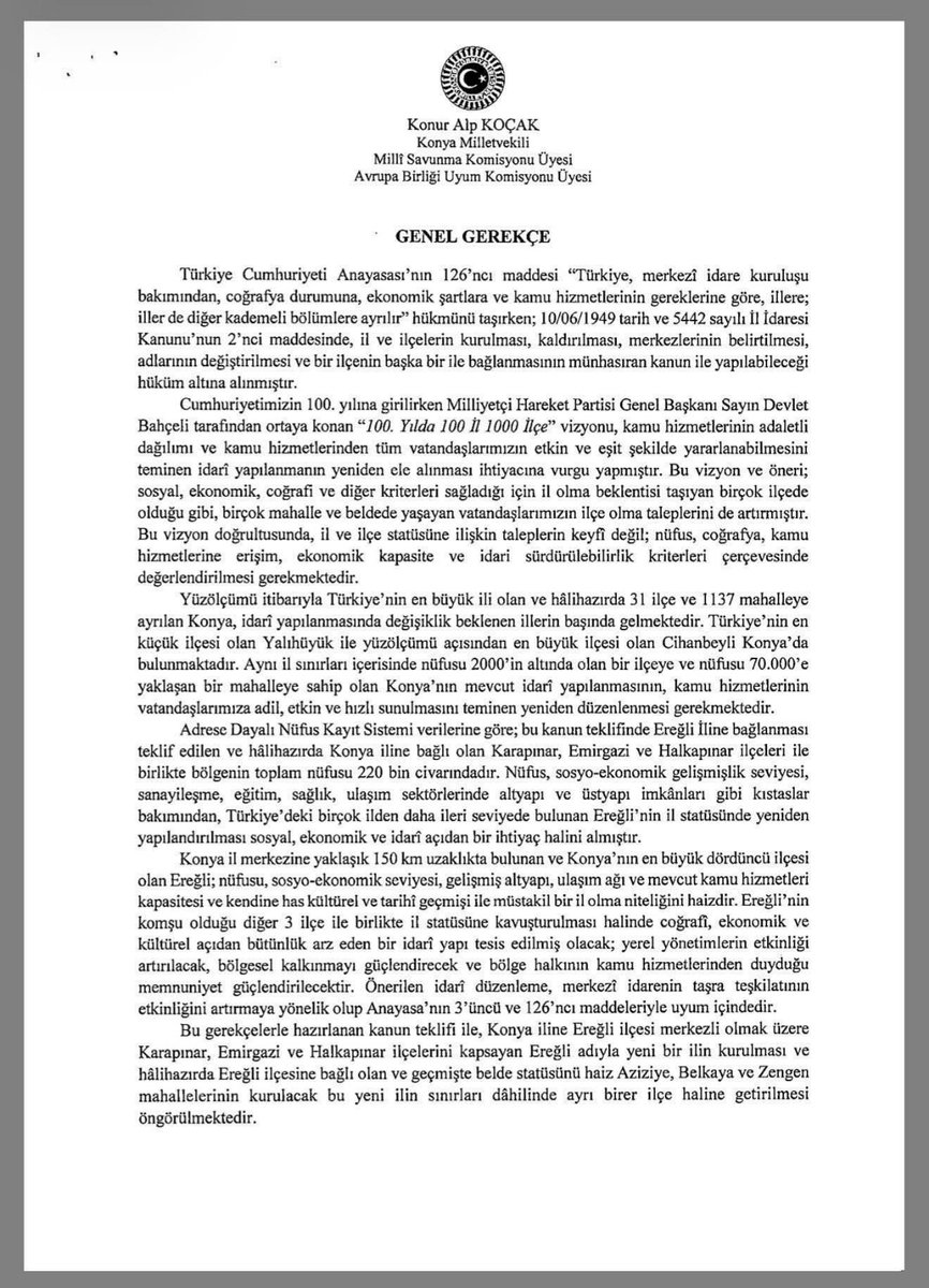 Ereğli İl Olma Yolunda: Tarihi Kanun Teklifi TBMM’ye Sunuldu!
Konya’nın en büyük ilçelerinden biri olan Ereğli’nin il statüsüne kavuşması için beklenen dev adım atıldı.