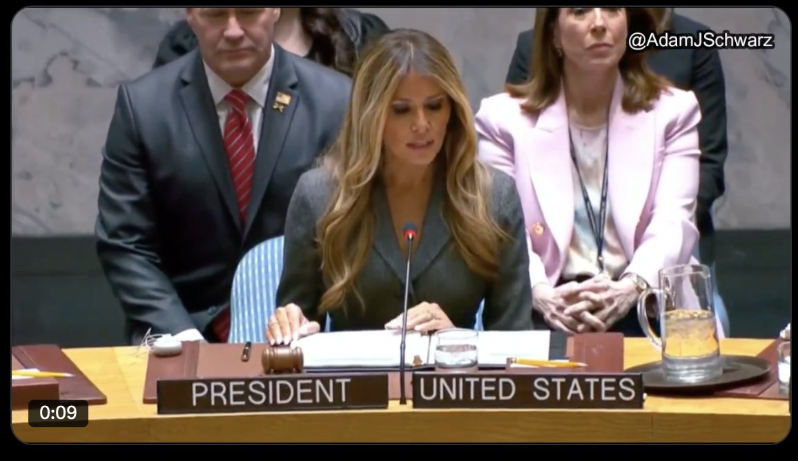 JoeisCranky's tweet image. WTF!   Why is Melania Trump Chairing the UN Security Council meeting?  #Trump #UN #Melania 

It's not April Fools' Day already?  Or is it?