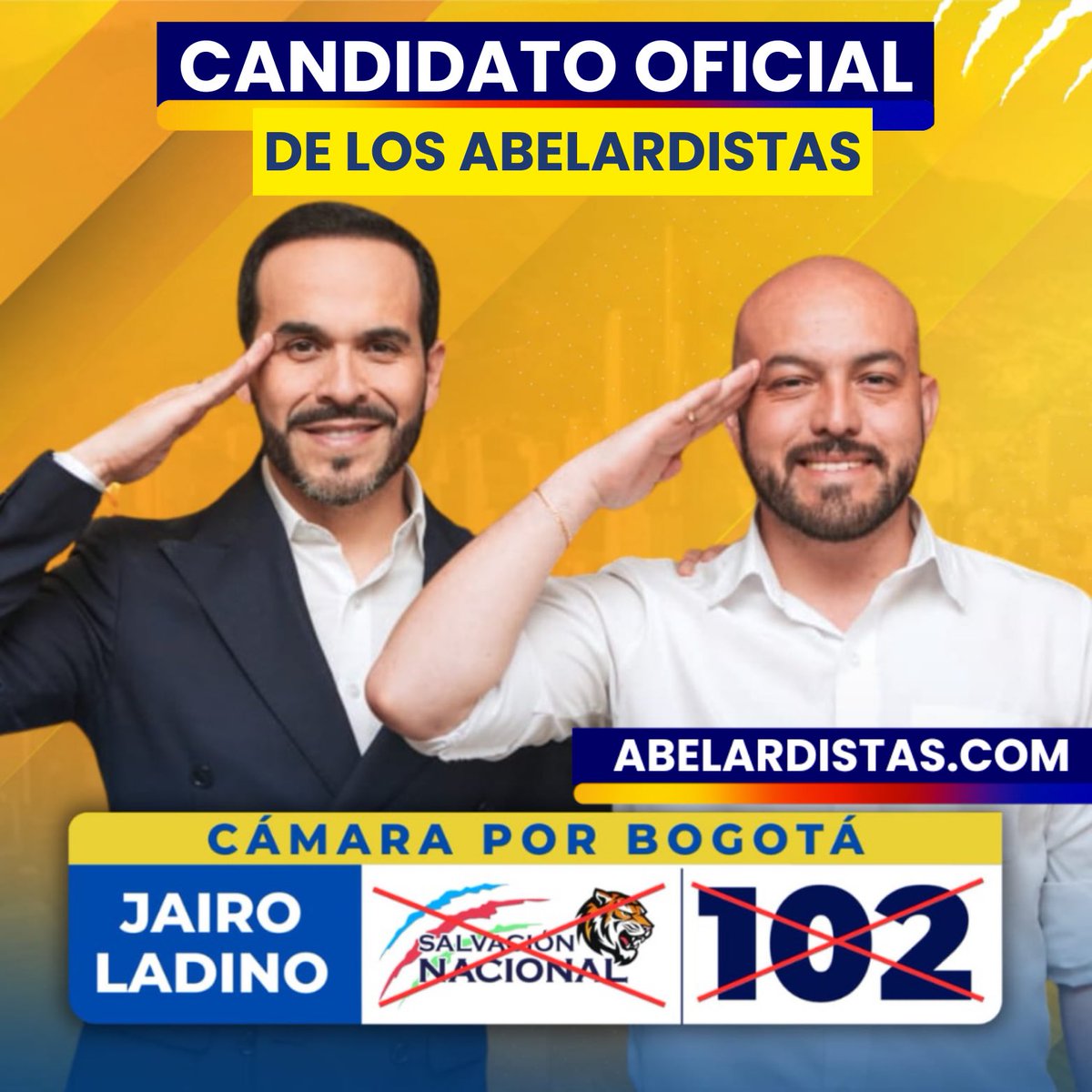🇨🇴🔴 ABELARDISTA VOTA ABELARDISTA 

🗳️En Bogotá la manada Vota 1️⃣0️⃣2️⃣
<a href="/JairoLadino_/">Jairo Ladino 🐯102🐯</a>  🐯