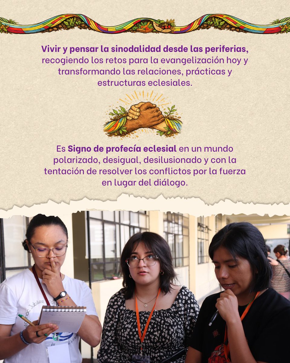En las "Jornadas de Reflexión y Diálogo Teológico 2026" del programa Fe y Periferias del IBC, se destacó la importancia de vivir la #sinodalidad desde las periferias. Escuchar a comunidades, migrantes, pueblos originarios,👩y jóvenes ayuda a renovar la Iglesia. Algunas claves ⬇️