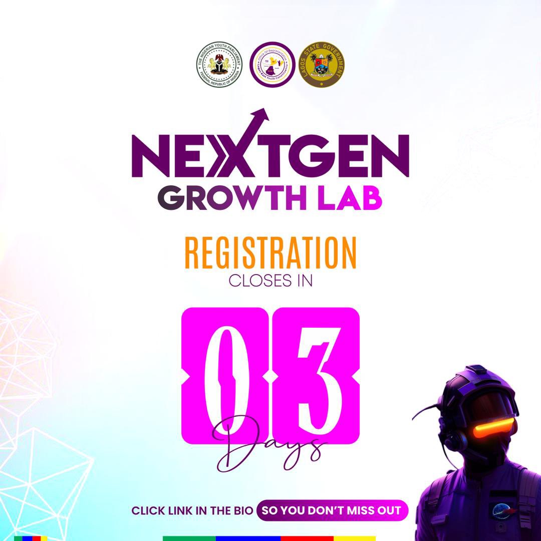 lagoseastyouths's tweet photo. Your Village People Won!

Application for the Next Gen Growth Lab Closes In Three Days!

Guess who is yet to apply, You!🫵

You still have time to win your village people, if you click on the link below and apply now!

https://t.co/m2gWZCBbtr https://t.co/Mp4ADX6BpT