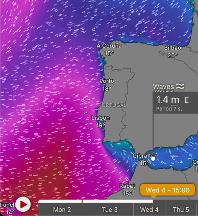 RFNOSBlog's tweet image. The vessel #ASCALON (IMO 9198226) is currently reported in the West Mediterranean. Between 13:10 UTC and 17:40 UTC, the ship reversed course and maintained an average speed of approximately 5 knots, holding position roughly 40 nautical miles from the #StraitofGibraltar.

The