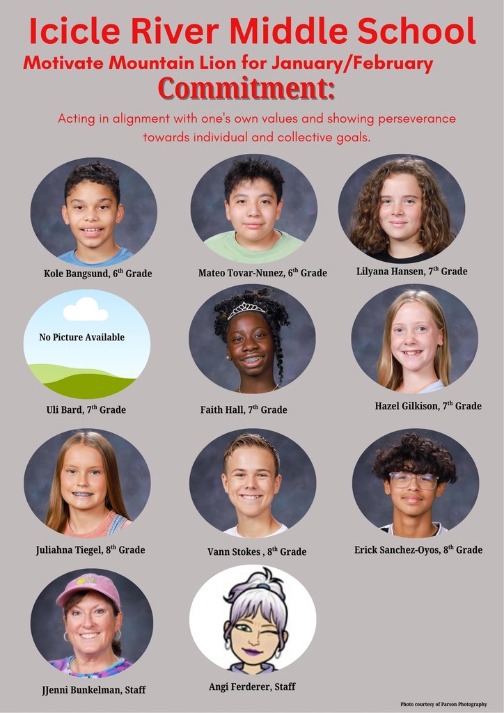 Congratulations to our Motivated Mountain Lions for demonstrating Commitment!