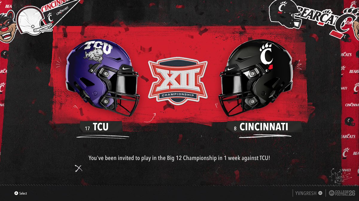 CoachKelce's tweet photo. It's BIG12 Conference Championship Day.

#17 TCU vs. #8 Cincinnati

Let's go UC! #KelceBall https://t.co/peWrcBj6f5