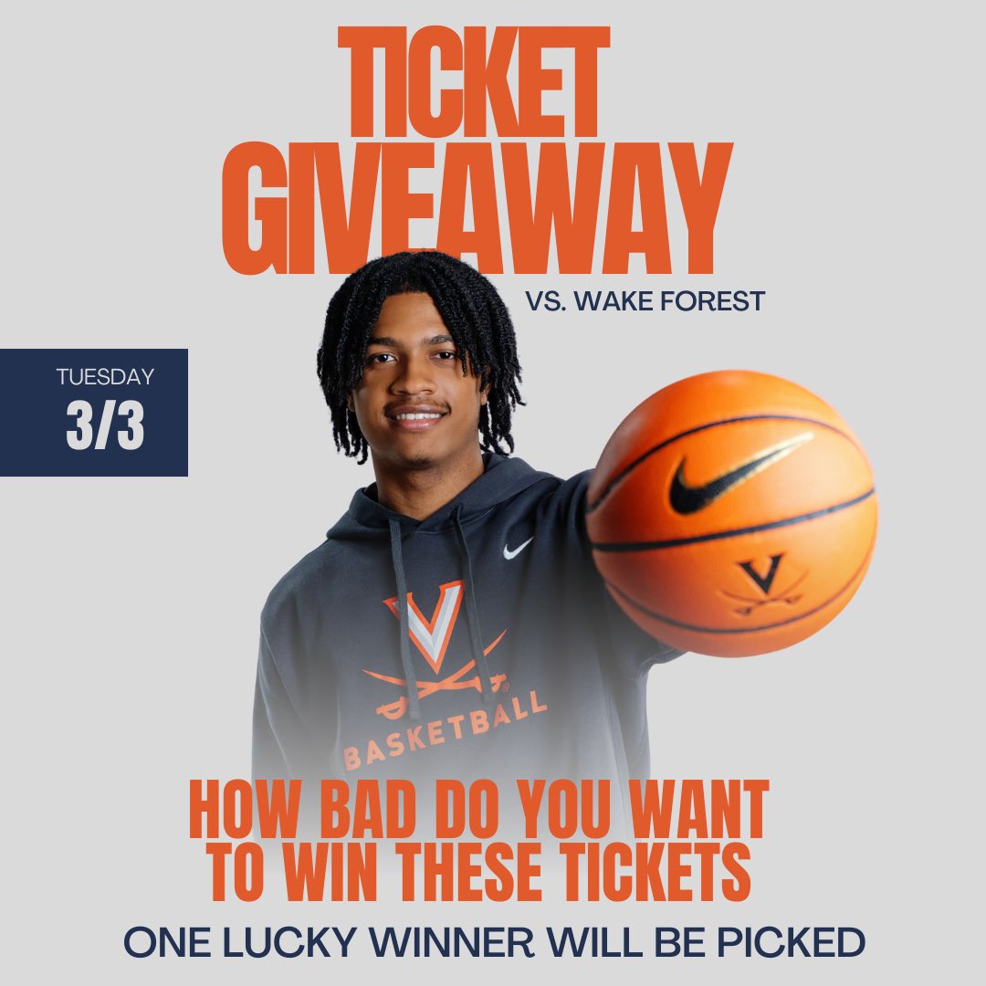 Hey Hoos! 💙🧡 Need plans for tomorrow night?

We’re giving one lucky winner 2 tickets to the game. Don’t miss your chance to be there! Comment below to enter. <a href="/JonEasystep/">Jonathan Cotten</a>