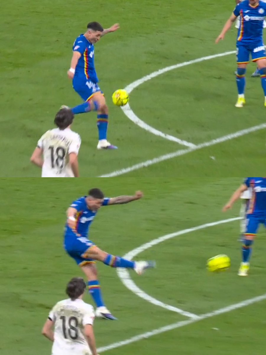 433's tweet image. Real Madrid 𝐓𝐑𝐀𝐈𝐋 after an 𝑰𝑵𝑺𝑨𝑵𝑬 volley from Getafe’s Martin Satriano 🚀🧨