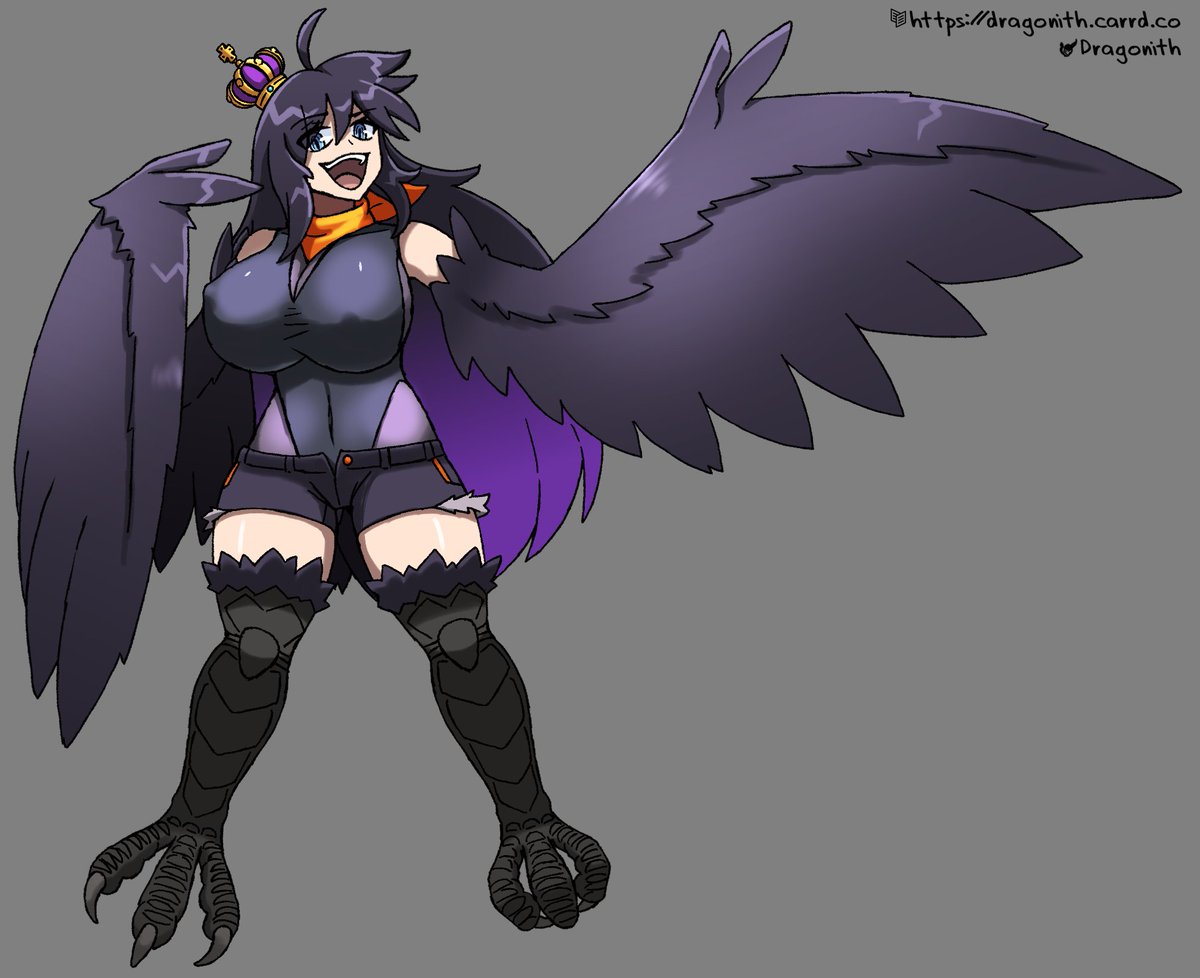 New art for my raven harpy, Prussia.