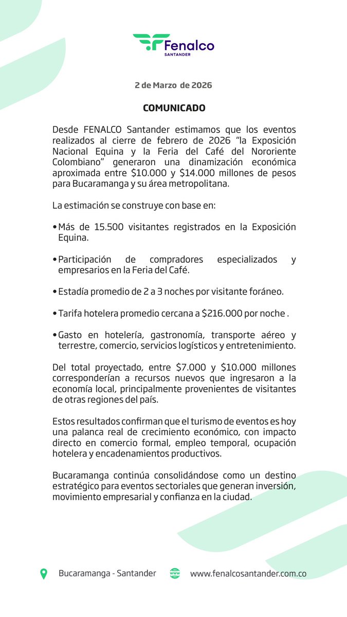 Fenalco Santander tweet media