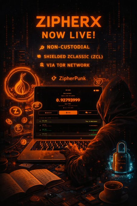 WeAreZclassic's tweet photo. Great News!! #Zclassic zk-SNARKS private transactions with the ZipherX wallet. Now Open Source. Audit Or Fork & Build. Coming soon to the app store for download. 

The code is yours: https://t.co/dGfS6nT5yU

Still < $1.  #Zcash's rebellious little brother with no dev tax and no foundations.