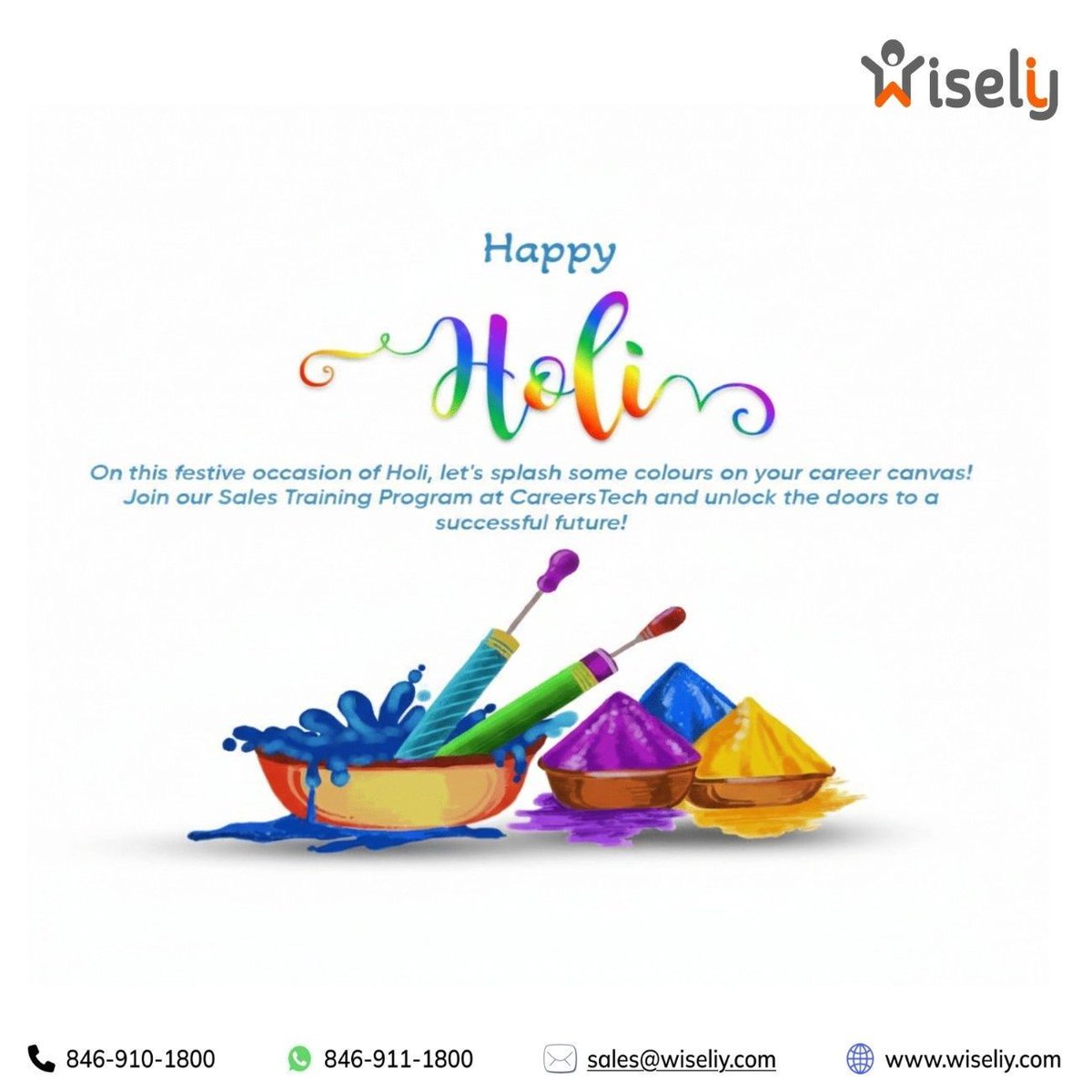 WiseliyApps's tweet photo. Holi is about bringing colours together —
Wiseliy brings your team, tasks &amp; payroll together. 🌈
Celebrate unity. Celebrate simplicity.
Happy Holi from Team Wiseliy! https://t.co/VGEpftTDG6