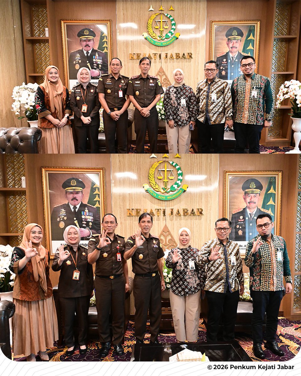 kejati_jabar's tweet image. Kajati Jabar Dr. Hermon Dekristo, S.H., M.H. menerima kunjungan dari BSI Regional CEO Region 6 Bandung beserta jajaran (Senin 02/03/2026).

#kejatijabar #audiensi #bsi