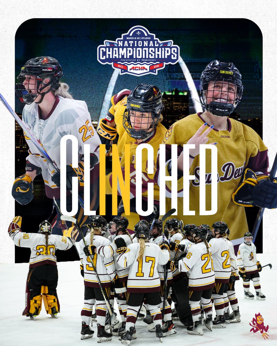 WomensHockeyASU's tweet photo. Time to dance with the Devil 😈

For the fourth straight season, your Sun Devils are heading to the ACHA National Tournament!

🔱 | #LeaveALegacy https://t.co/wE72XlgsjF