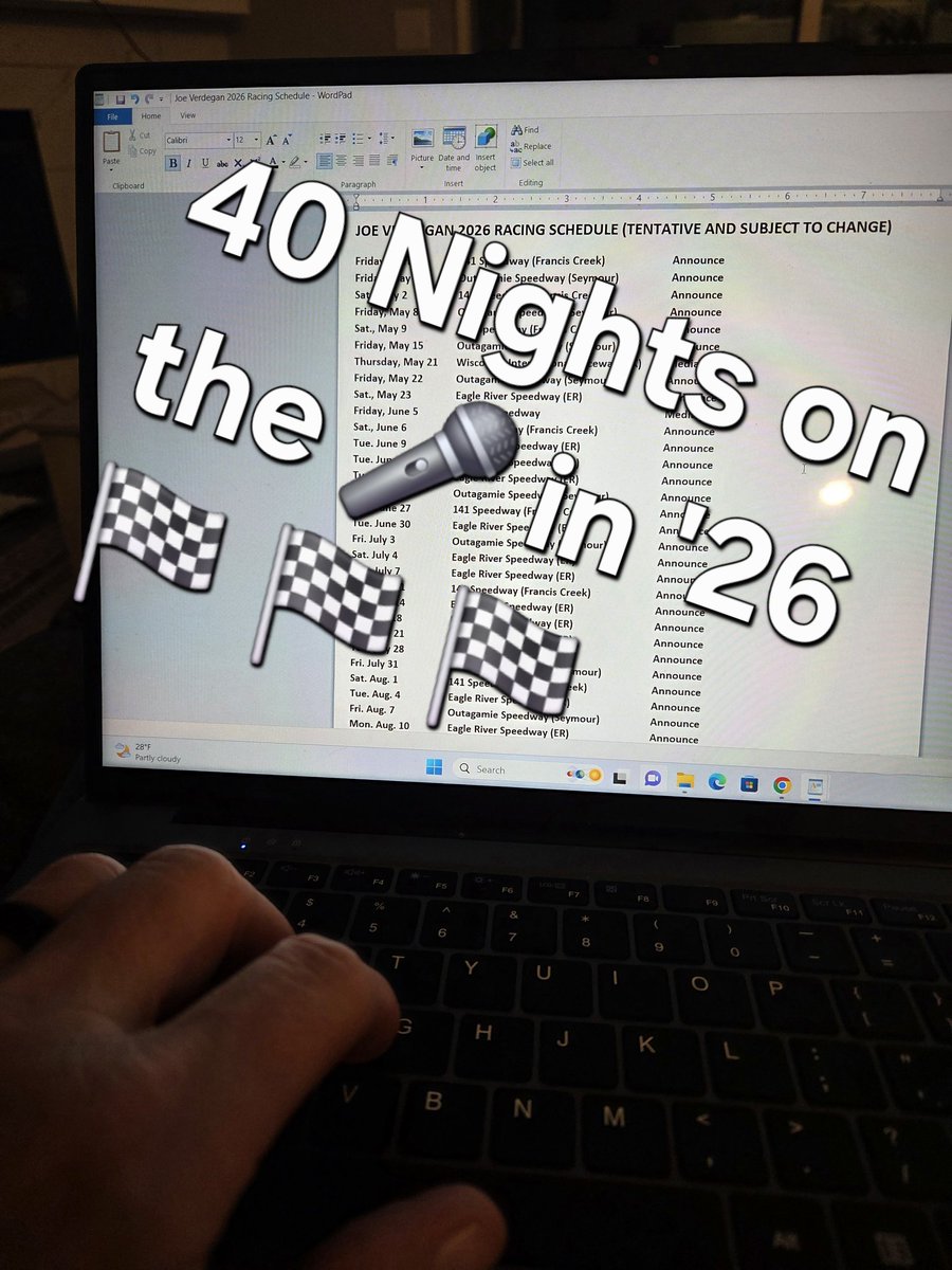 jverdegan2's tweet image. Not quite the 80 nights I announced in 1999 (4 nights a,week with specials). Not bad for a "retiree." Bring on year 44 behind the 🎤 #motorsportsannouncing #shorttracks #localracing