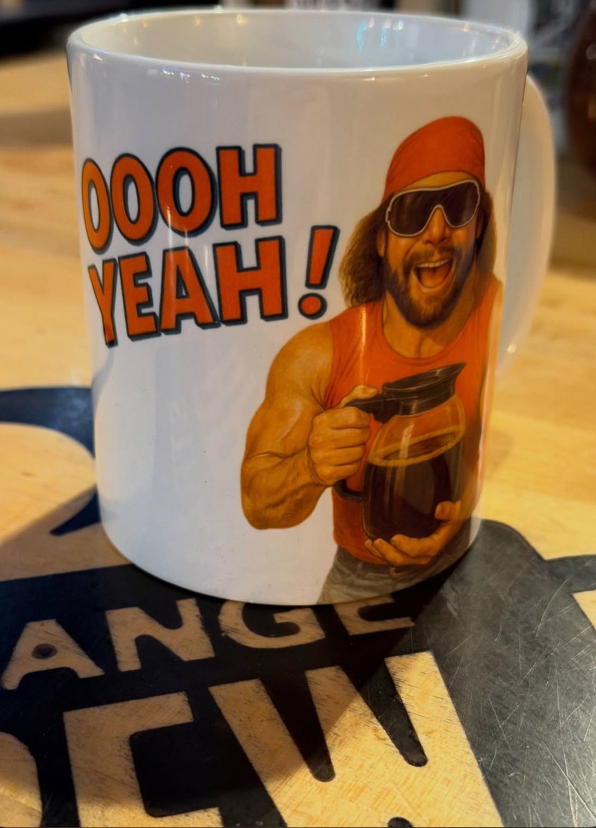 SBCoffeehouse's tweet image. CUP OF COFFEE IN THE BIG TIME. #MugLife Available at the Brew &amp;amp; on StrangeBrewCoffeehouse.com. #MachoMan #MachoMug