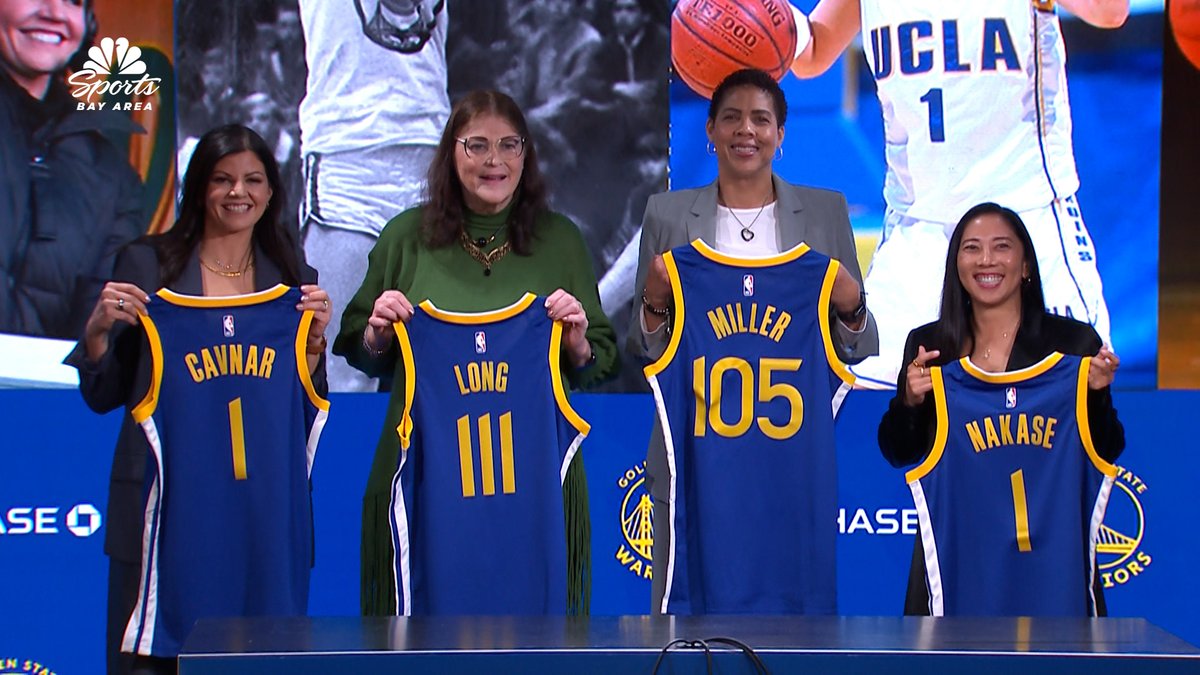 NBCSWarriors's tweet photo. The Warriors honored Cheryl Miller, Denise Long Rife, Natalie Nakase and Jenny Cavnar before tonight's game 🙌 https://t.co/KOkE6PlC3Y