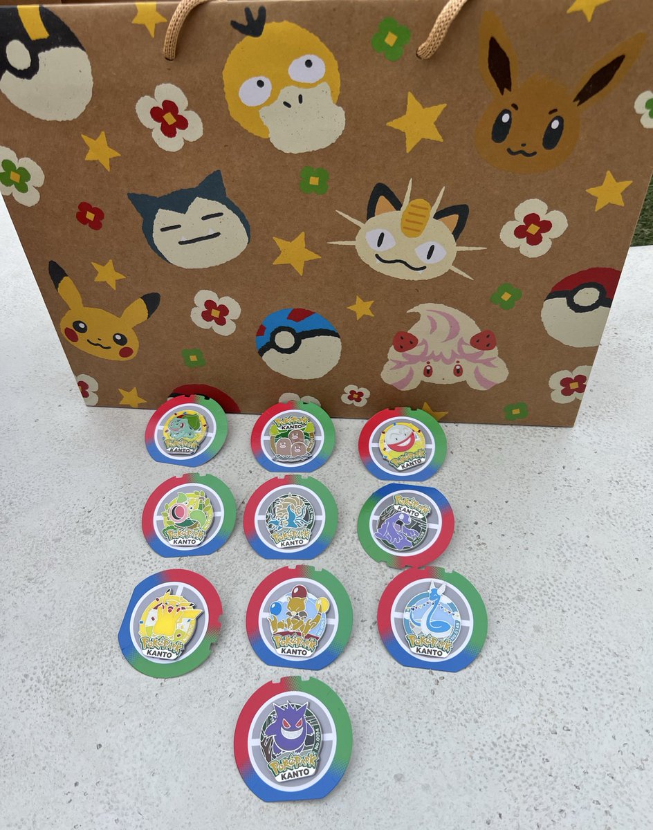 ポケパークカントーで引いたピンズの10連ガチャ やっぱ推しのゲンガー