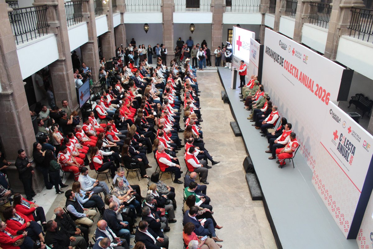 Asistimos al arranque de la Colecta Anual 2026 de la Cruz Roja Mexicana en #Coahuila, encabezado por el gobernador <a href="/manolojim/">Manolo Jiménez Salinas</a>.