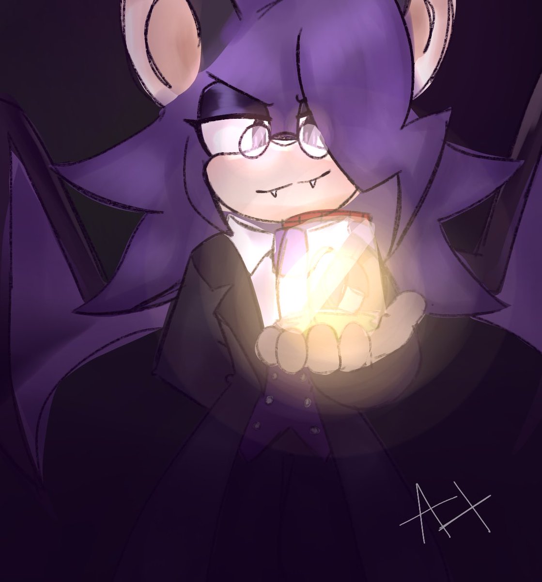 I just found this extremely and i mean EXTREMELY old art (talking maybe a year old) of <a href="/DrStarline/">.°• ✨ Starly 🌱🌙🍄</a> s oc dr. Obsidian. 

I made this as i had litteraly no idea who he was, and l just found him on pintrest and wanted to give him a shot.

But now i found him and i love him🥹🌺🫶