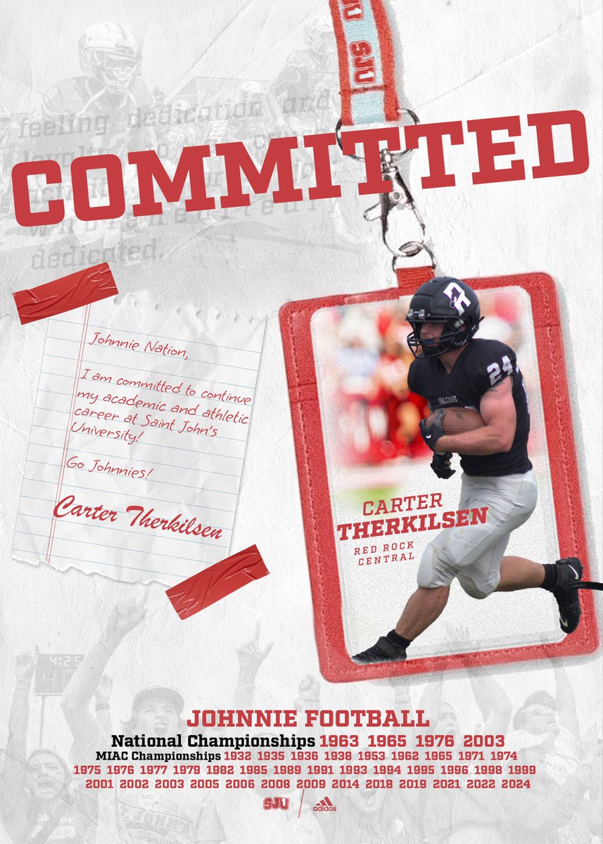 CarterT32706's tweet photo. I’m thankful and beyond blessed to announce my commitment to further my academic and football career at St. John’s University. I want to thank the Lord, my family, coaches, teammates and everyone who helped me get to where I am today. https://t.co/Vmy8NEV4iH
