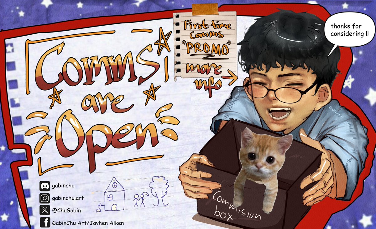ChuGabin's tweet photo. @BugGod21 AAAAAAAAAAAA HELLOOOOO HAIIIIIIIIIII HIHIHIHI, I HAVE MINEE OPEN HEHEHE, i'm very flexible for my work !! i've been drawing for 6 years now and i've been really passionate, lmk if you're interested hihihi i also have vgen verified but i havent managed it yet huhu but here's my wo https://t.co/FiLWqFs4R7