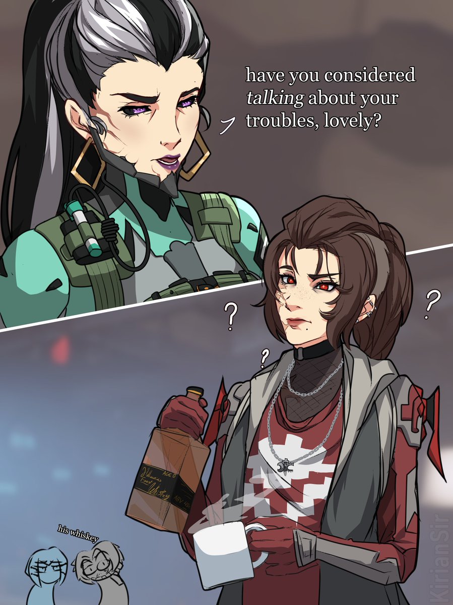 KirianSir's tweet photo. My Drifter has very healthy habits, I promise she's not sick in the head. 🥃
#warframe #warframefanart #tennocreate https://t.co/lO5dqQxAU4
