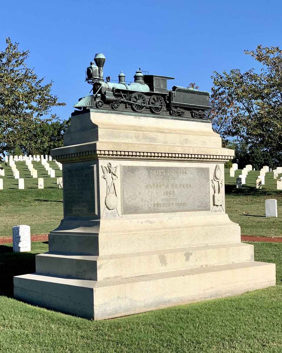 liz_july4th's tweet photo. James #Andrews, along with several first recipients of the #MedalofHonor  are buried in #ChattanoogaNC by the locomotive monument in honor of the #GreatChase #AndrewsRaiders  #Ohio 

Also buried several feet is Charles Coolidge #WWII https://t.co/1Fd5Pqh4jq