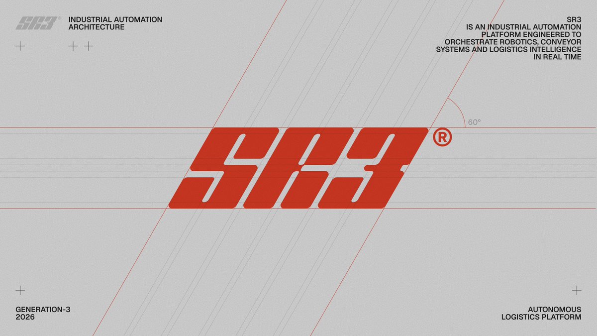 tdeser's tweet photo. Exploring new branding and visual system for an AI-powered autonomous logistics and robotics platform. Looks bold and fast. I’m genuinely obsessed with this direction. https://t.co/1xupQXae9I