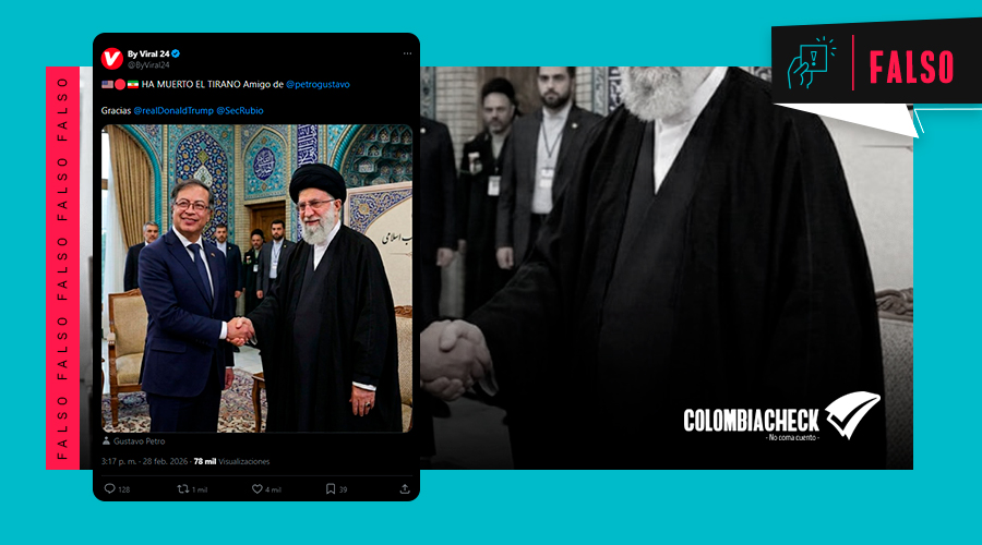 #FALSO | Apretón de manos entre Petro y Alí Khamenei fue creado con IA
📌No existe ningún registro oficial en los archivos de la Presidencia ni en búsquedas externas que confirme una reunión entre el presidente Gustavo Petro y el líder iraní
🔗acortar.link/lzyHj6