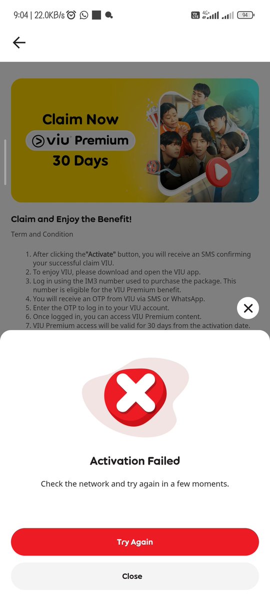 Pagi min <a href="/indosatim3/">IM3</a> ini kenapa gak bisa di activate ya?? Dari semalem dicoba gak bisa terus.