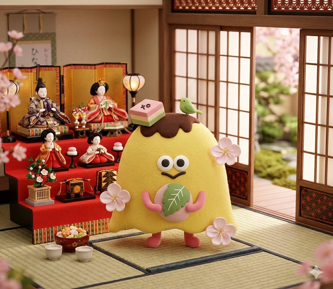 おはようございます 今日の札幌は曇り ひな祭りですね！ 桜餅を食べて