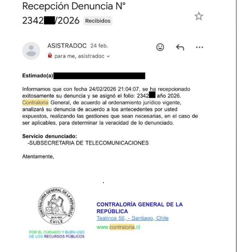 GonzaloBarria12's tweet photo. 🧵1/ URGENTE: SE FILTRÓ LA DENUNCIA QUE PODRÍA TUMBAR A UNA SUBSECRETARIA DE KAST ANTES DE ASUMIR

Llegó a @Contraloriach una denuncia contra Romina Garrido, futura SUBTEL de @joseantoniokast. Son 40 páginas con pruebas. ¿Qué pasará? Abro hilo 🧵 https://t.co/woPTz8HsqM