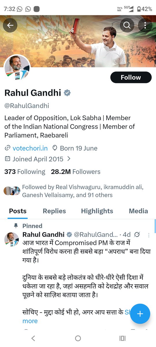 CUBSURESH's tweet photo. "We value consistency and loyalty. Seeing Rahul unfollow MKS makes our choice easy. We are officially unfollowing Rahul today. We stand with those who stand with us. ✊" https://t.co/We9q75IDkf