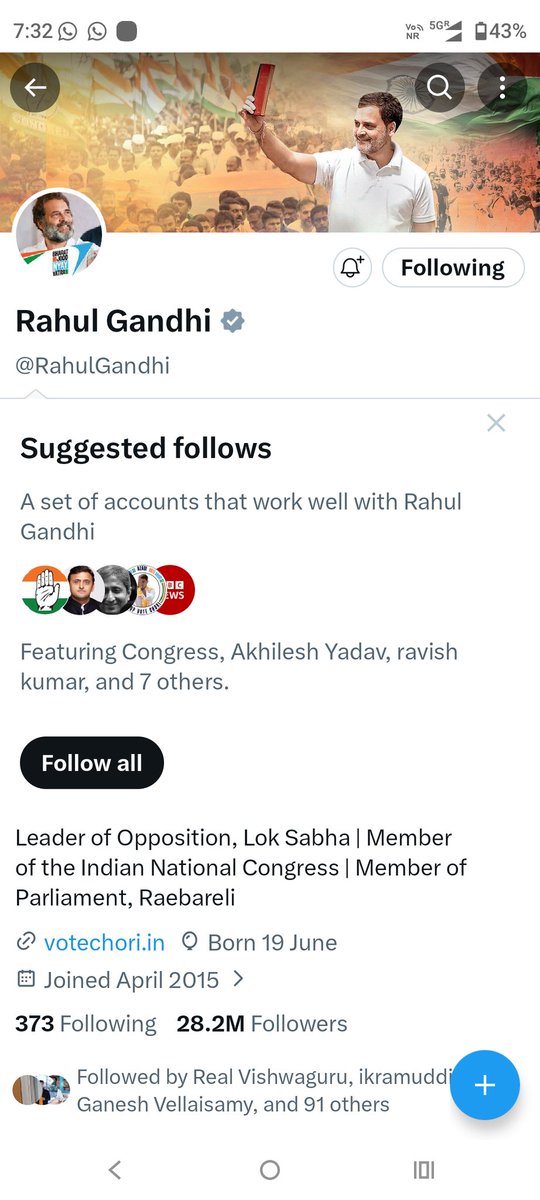 CUBSURESH's tweet photo. "We value consistency and loyalty. Seeing Rahul unfollow MKS makes our choice easy. We are officially unfollowing Rahul today. We stand with those who stand with us. ✊" https://t.co/We9q75IDkf