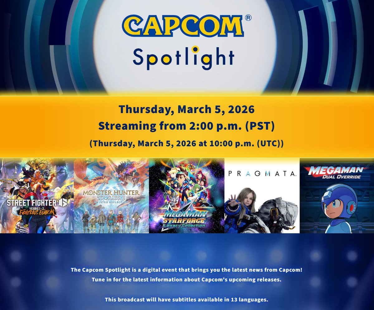 Capcom Spotlight stream is announced for March 5 at 2 PM PT / 7 PM ET ...