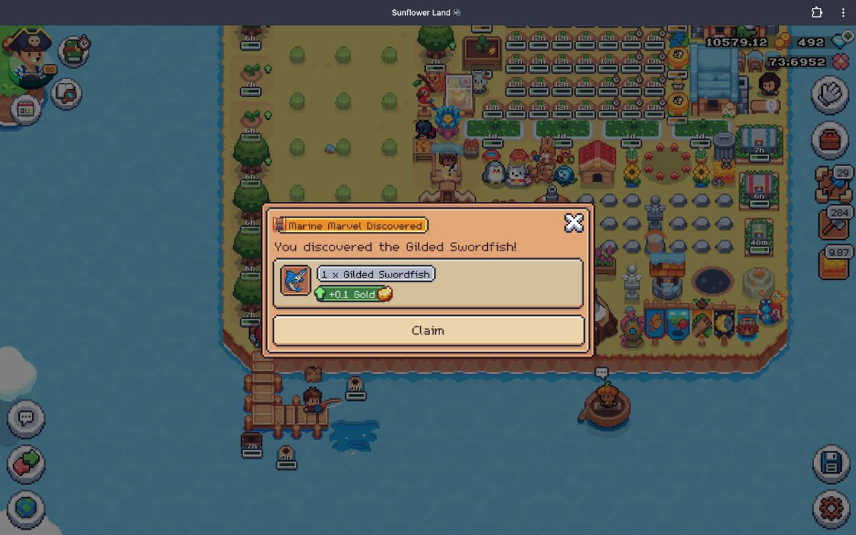 I found my first my first marvel fish. <a href="/0xSunflowerLand/">Sunflower Land</a> 

#SunflowerLandWeekly 
#SunflowerLandFarm