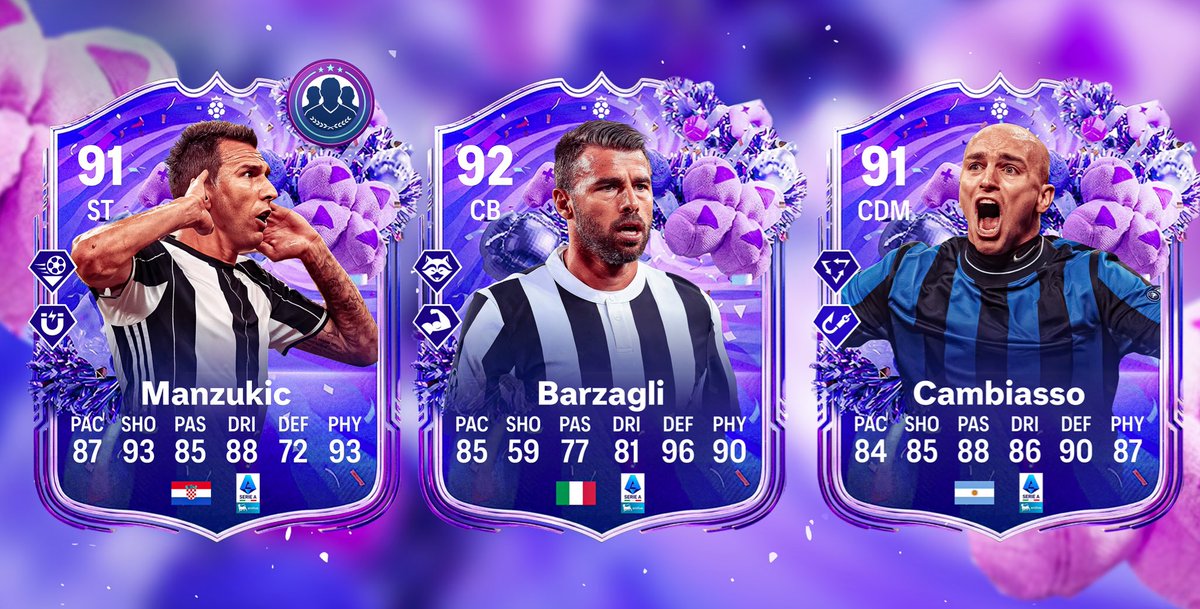 🚨 New Heroes coming in FUT Birthday 🎂 

• 🇭🇷 Mandzukic = SBC
• 🇮🇹 Barzagli
• 🇦🇷 Cambiasso

🥳🥳🥳🥳🥳