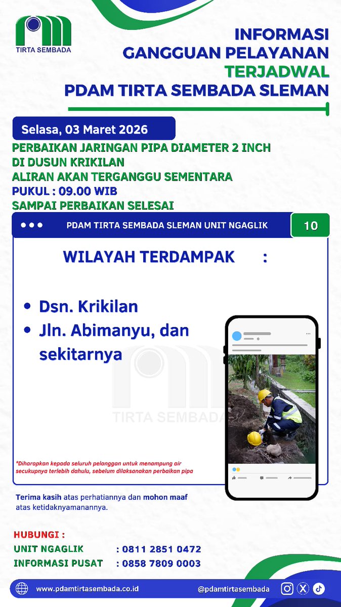 PDAM Tirta Sembada Sleman (@pdamsleman) on Twitter photo 