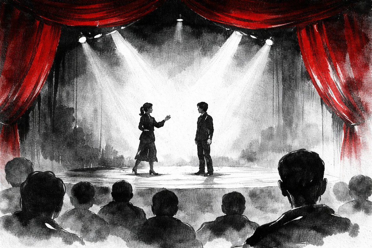 Pinot_Noir4's tweet photo. 演劇である理由

【なぜ演劇なのか】

演劇は
身体・言葉・関係・観客が
同時に存在する。

人間が自然に動く条件を
一度に扱える形式。

だから演劇。

#第四系統 https://t.co/AFllBXlklw