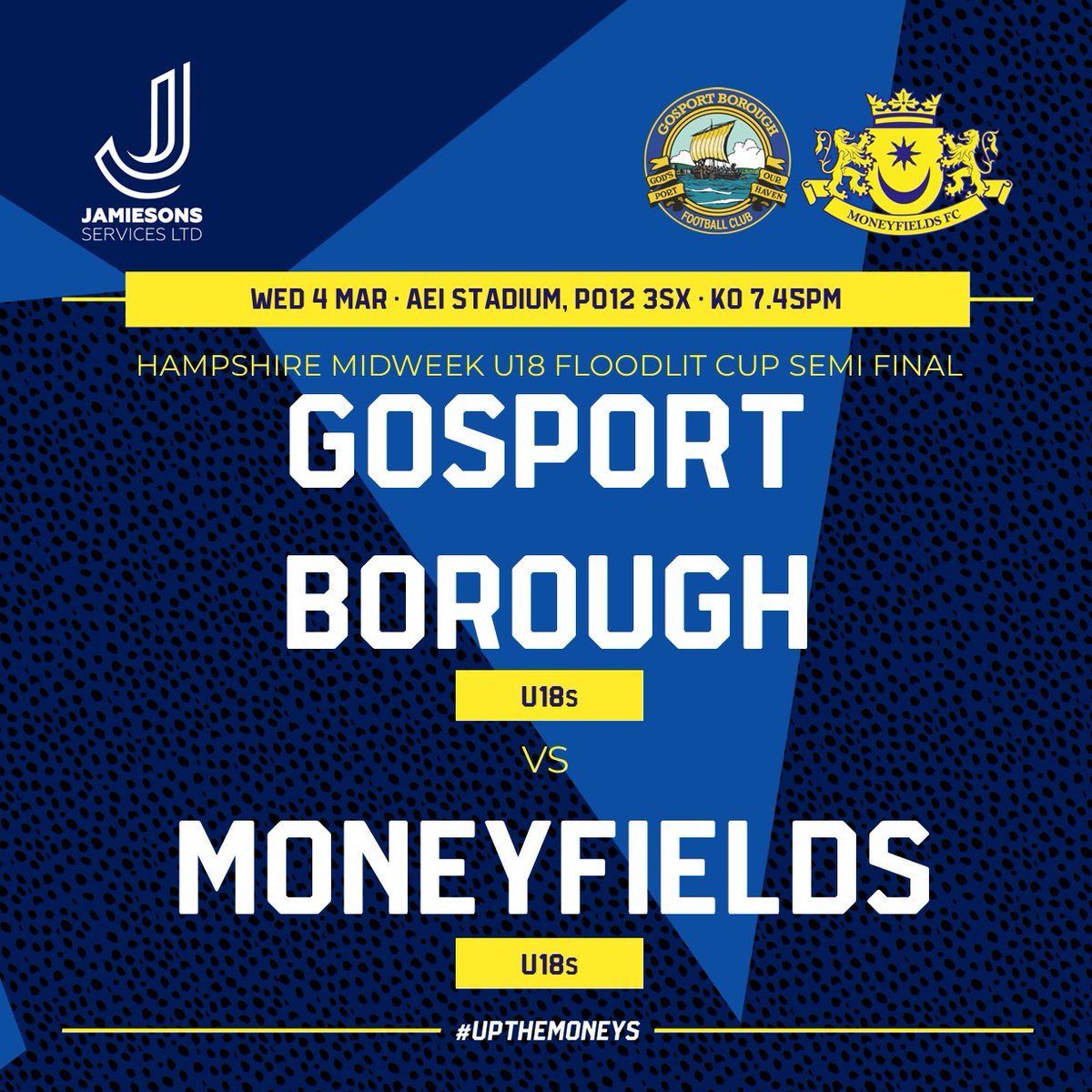 MONEYFIELDSFC's tweet photo. ⚽️ It's matchday for the U18s as they travel to @GosportBFC for a Semi Final in the Hampshire Midweek U18 Floodlit Cup. Good luck lads!

#UpTheMoneys https://t.co/Jpx78iJulT