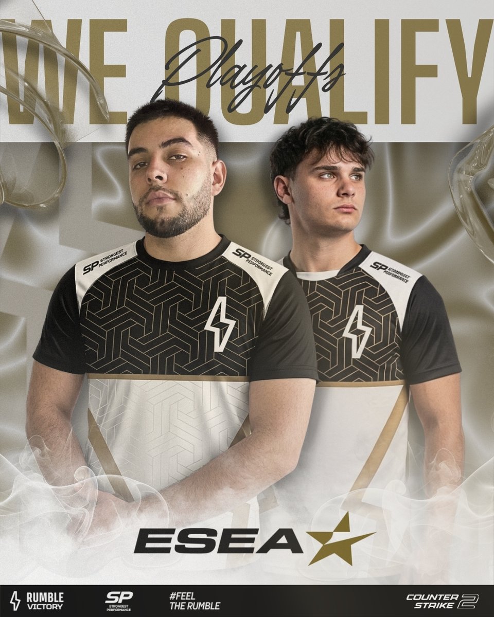 ¿Se enteraron de la nueva noticia? 😎

Oficialmente estamos en Playoffs de la Open League de <a href="/ESEA/">ESEA League</a> Season 56.

Nuestro primer partido esta cerca y pronto tendra novedades😍 

#FeelTheRumble