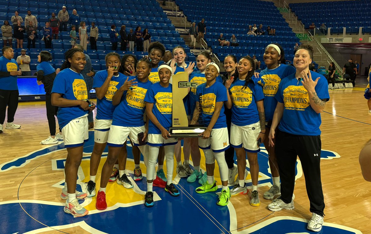 Chaston_Tavares's tweet photo. 2026 Southland Regular Season Champion, McNeese Cowgirls. 

First Regular Season crown since 2011. https://t.co/XNJbpQbTDV