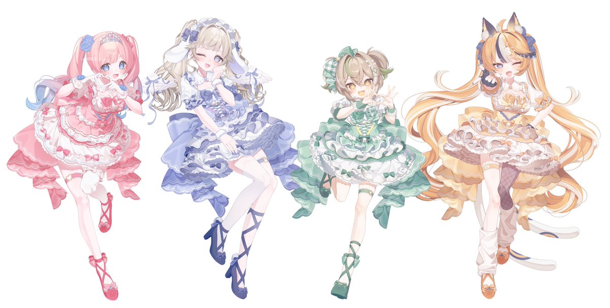 Parafuru♡ / りこ様、てんは様、白亜うりゅ様、空瀬じゃが様のビジュアルを担当させていただきました！⟡
よろしくお願いいたします.｡◦♡