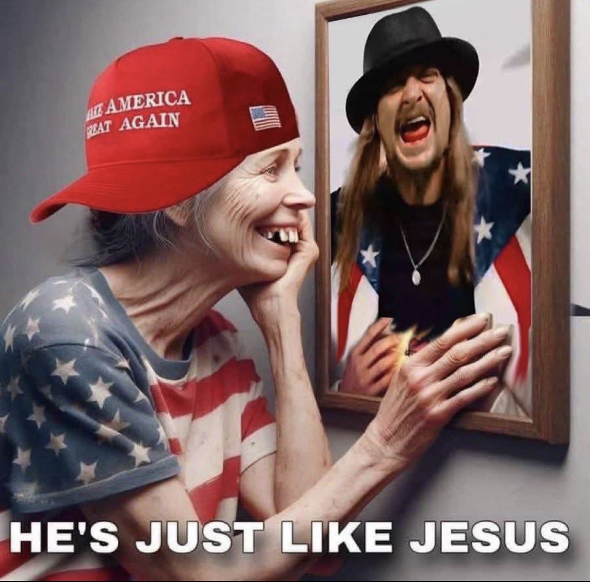 The way these fuckin idiots really liken a pedo with 34 felonies, to God just shows how brainwashed they are.