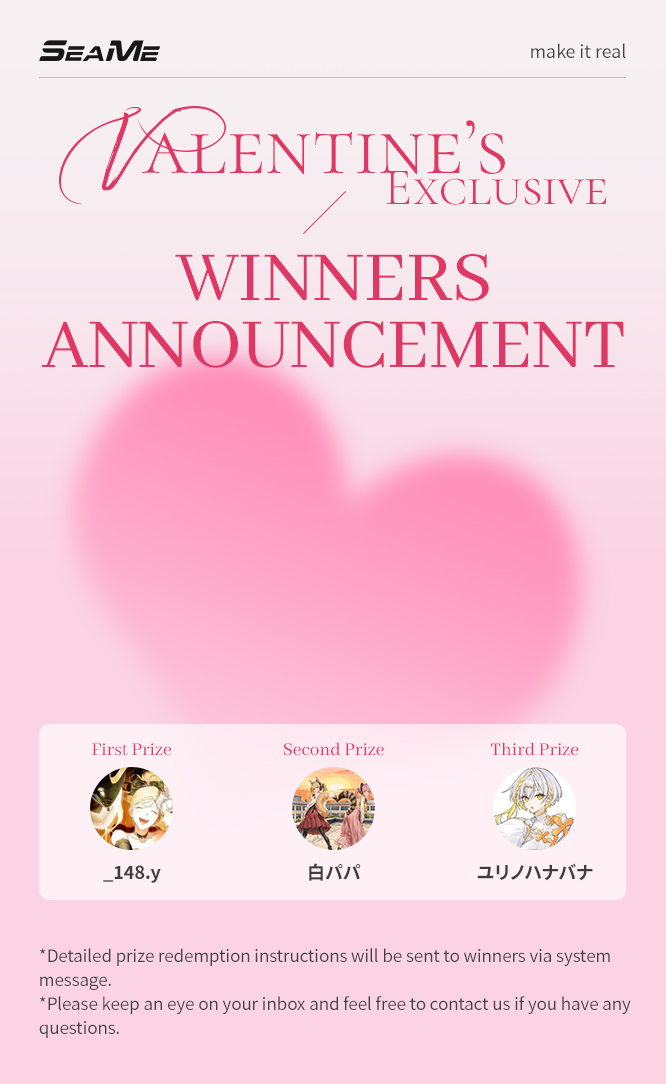 seameai2025's tweet image. 🎉Winners Announcement🎉

Thank you all for participating in our Valentine Figure Event! Please check the attached image for the list of winners Congratulations to all the winners!   

Stay tuned for our upcoming events.

#MakeItFigure #SeaMe #ValentinesDay #ValentineFigureEvent