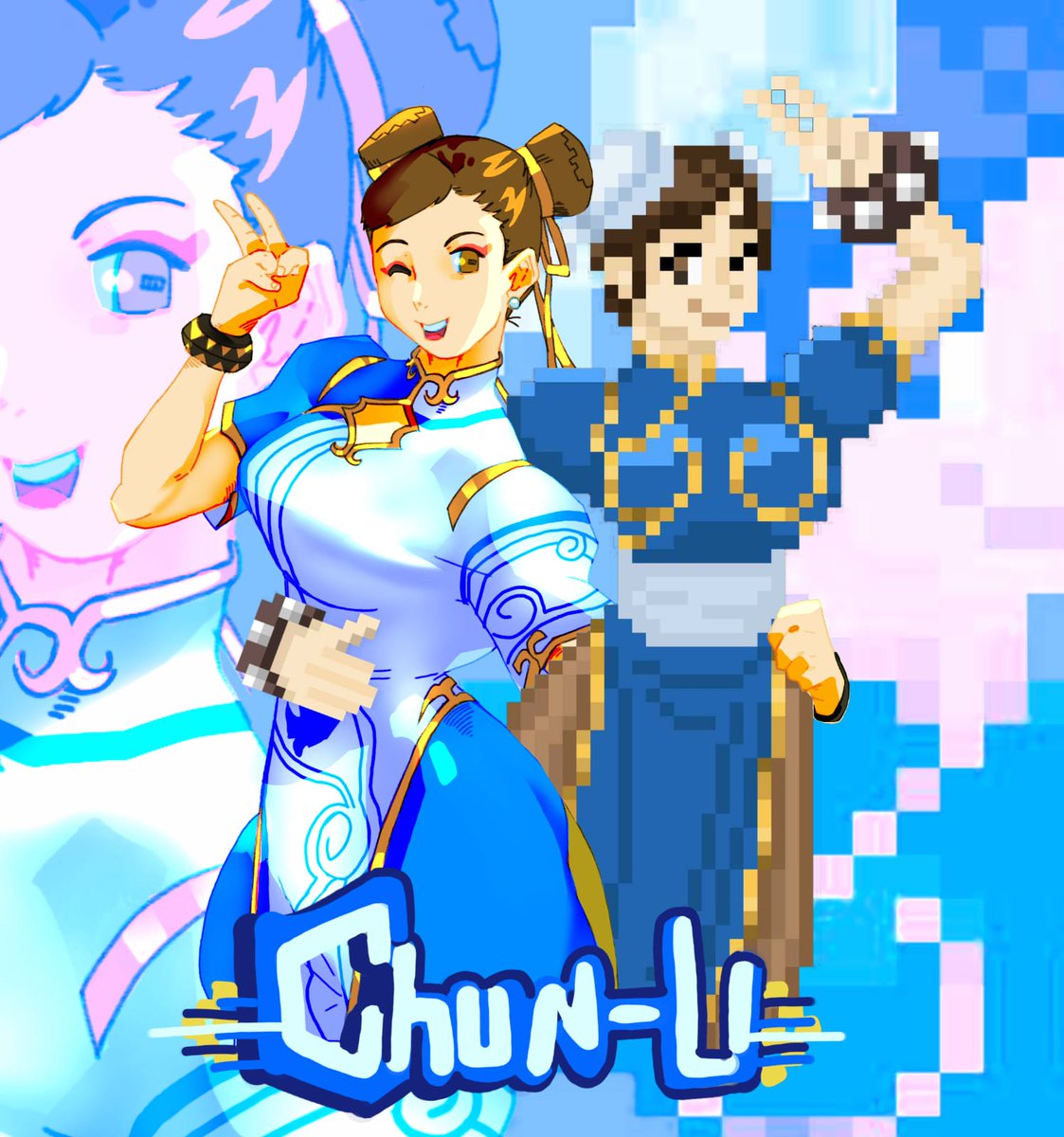 nulafver's tweet photo. Colab with @Matheusgrart 💙
#ストリートファイター 
#春麗
#ChunLi 
#pixelart 
#illustration https://t.co/V0cV5Xcj6Q
