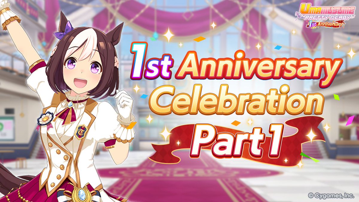 Part 1 of our 1st Anniversary Event is now underway!

Countdown login bonuses and free daily scouts will appear! For more details, please check the in-game notice.

#Umamusume