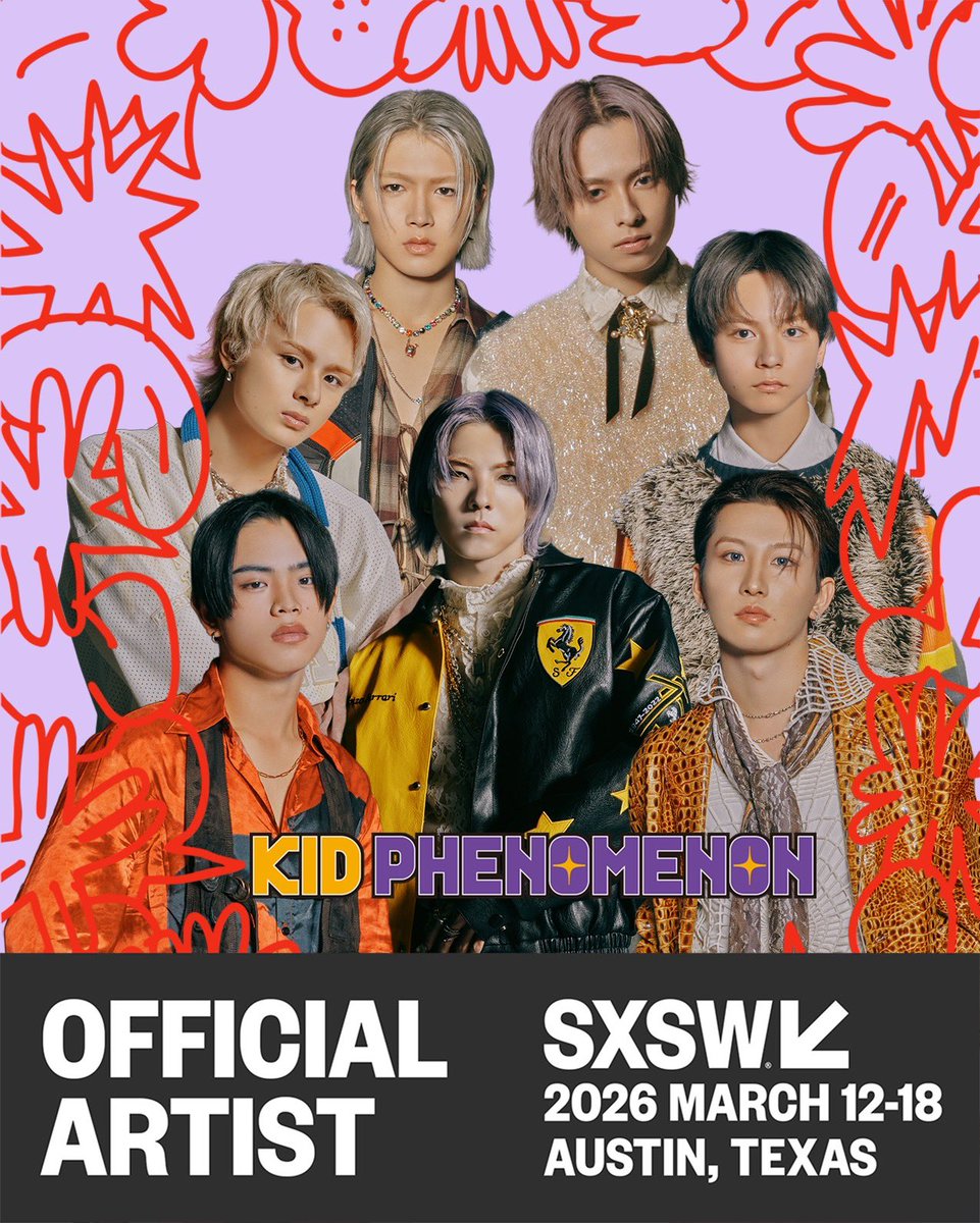 #SXSW2026 オフィシャル・ショーケース
『FRIENDS FROM ELSEWHERE』に
#KIDPHENOMENON の出演が決定✨

《日時》
3/14(土) 22:10～
※日本時間3/15 12:00～

《会場》
ELYSIUM
705 Red River St. Austin TX 7801 US

kidphenomenon.jp/artist/kidphen…

<a href="/SXSWJapan/">SXSW Japan 【公式】</a> 
#SXSW