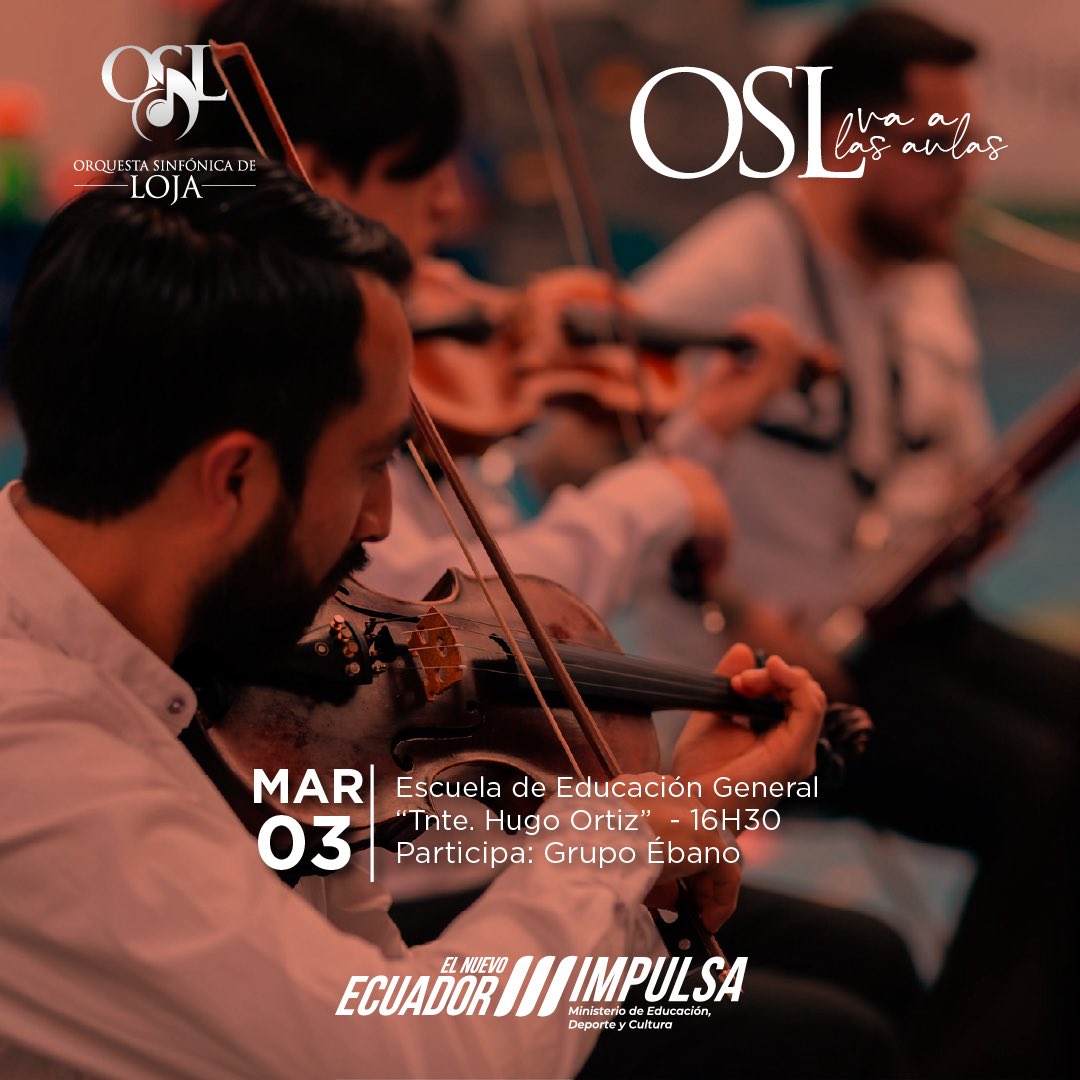Con enorme alegría visitaremos la Escuela de Educación General “Teniente Hugo Ortiz”, donde junto a nuestro grupo Ébano compartiremos un momento muy especial con los pequeños que allí se educan. 

Con OSL va a las Aulas llevamos melodías que despiertan sueños.

#SomosOsl