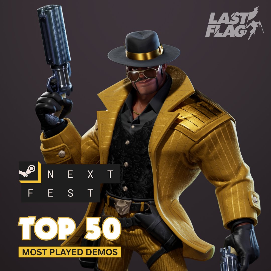 playlastflag's tweet image. Last Flag landed in Steam’s 50 Most-Played Demos list during Next Fest! Thank you all for the incredible support. 

To celebrate, we've decided to extend demo access for a couple more days. 

See you in game!

#SteamNextFest