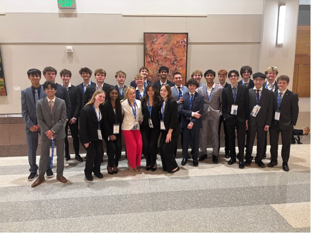GroveDeca's tweet photo. The State DECA Conference is underway! Day 2 and events and tests went well so far! Tonight at the convention center, we will see who makes finals! #letsgocrimsondeca https://t.co/wTgMW482jg